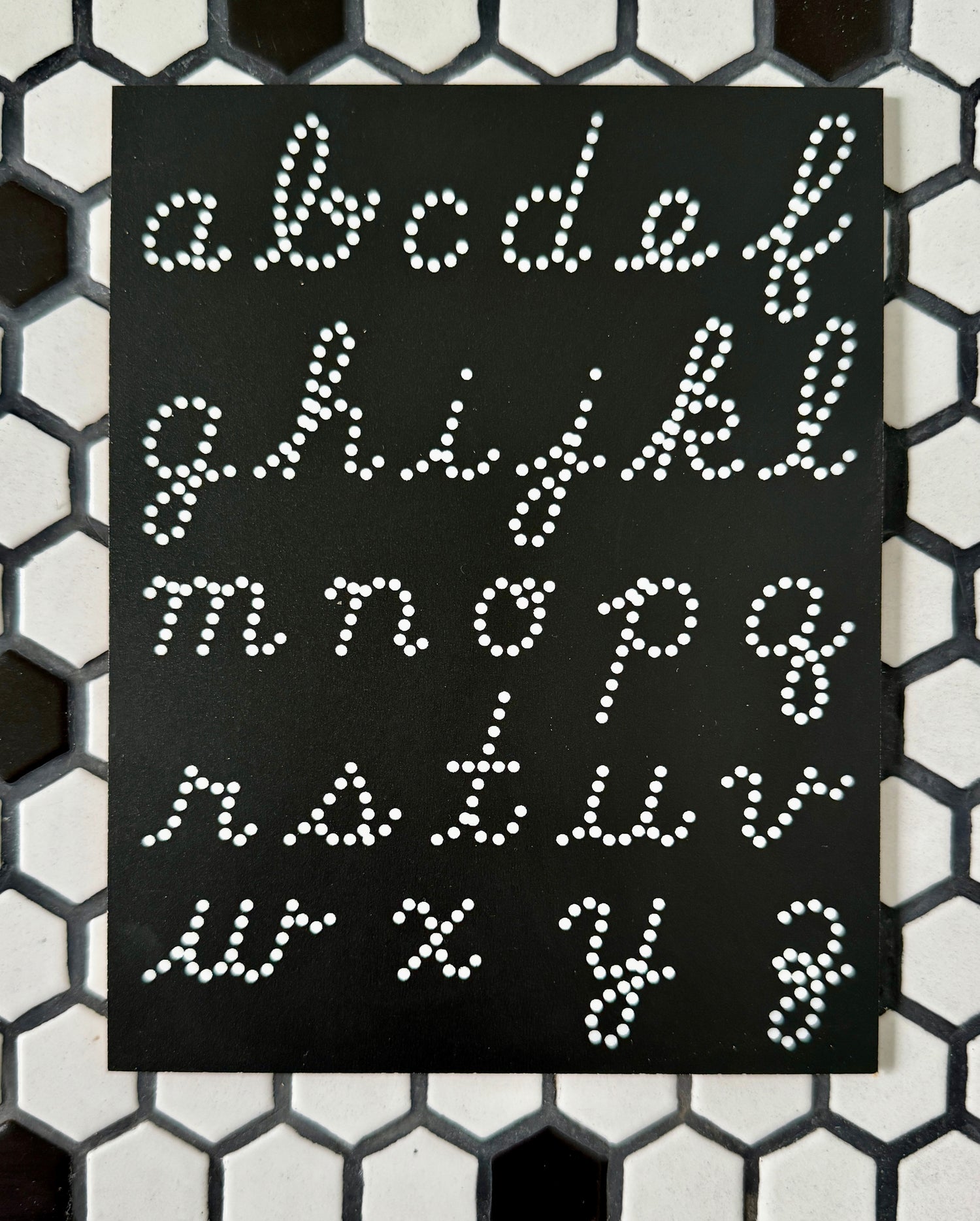 Travel Size Lowercase Cursive Letters Chalkboard