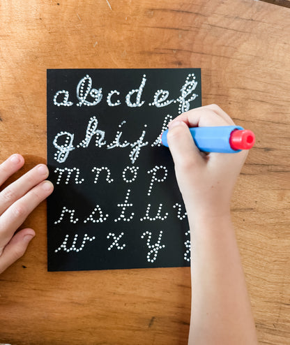 Travel Size Lowercase Cursive Letters Chalkboard