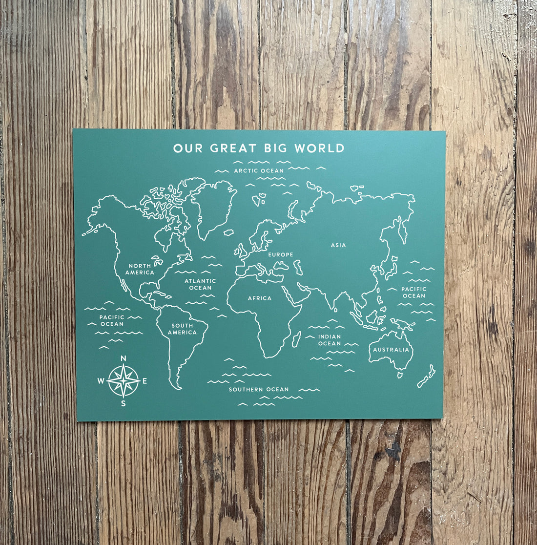 World Map Trace-n-Erase Chalkboard® (labeled)